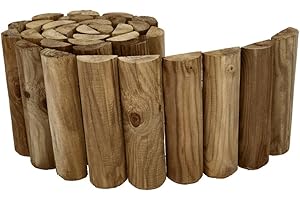 YOEYANG PAPILLON Bordura Legno 6 x 20 cm (Alt.), Lunghezza 2 Metri, Bordo Flessibile, Rollborder, Delimitatore Jardin