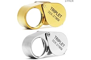‎QICHENG&LYS QiCheng&LYS Juwelier Eye Lupe 30 x 21 mm Glas Objektiv Lupe Lupe-für Home Work Shop Klassenzimmer Schmuck Münzen Briefmarken Armbanduhr erkennen Identifizieren von (Silber und Gold)