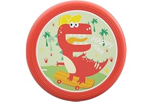 WUNZILO 1 Stück flving disksscheibe für Kinder Softe Wurfscheibe Weiches flving disksscheibe Verdickte mit Cartoon, Dinosauriermuster, Muster für Kinder Sport, Durchmesser 20 cm