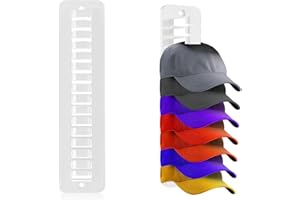 Topershow Hut-Organizer für Baseballkappen, Hutständer für die Wand, kompakter Hutaufbewahrungs-Displayhalter, Hutaufhänger, stark klebend/Wandbohrung für Tür, Schlafzimmer, Schrank (White)