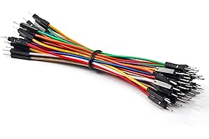 Chanzon 40 Piezas 10 cm Macho a Macho Jumper Wire Dupont Cable Conector de línea de Cable de 40 Pines sin Soldadura para Arduino Raspberry pi Placa de Pruebas electrónica Protoboard PCB