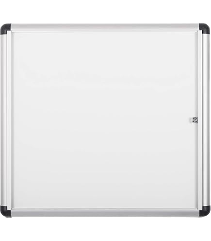 Bacheca Swansea chiusa con serratura, con cornice in alluminio, feltro