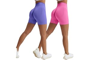 Vertvie Scrunch Butt Short de Sport Femmes, Short de Cyclisme Push Up Legging Court Short de Yoga à Taille Haute Short de Gym Opaque sans Couture Collants Shorts Anti Cellulite