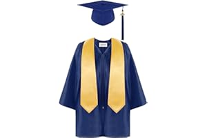 HHSBEAUTY Graduation Cap and Gown Set for Kids,Unisex Boys Girls Primary School with Matching Hat & Tassel Kindergarten Primary School Boys Girls Dress Up Props 4 Set Age 212 Kid Long You Sound like A Girl