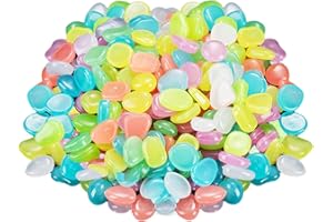 LBJFYHJN Lot de 200 pierres lumineuses, décoratives, pour jardin, fonctionnant à l'énergie solaire ou lumineuse, convient pour aquariums, pots, vases, extérieur, pelouse, trottoirs