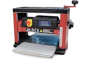 LUMBER JACK 330mm Bench Top Thicknesser Portable Woodworking Machine with Folding Tables, Easy Blade Height Adjustment and Multi Size Dust Port