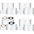Jerify 12 Pcs Acrylic Riser Display Nesting Riser Clear Cylinder Pedestal Stands for Parties Figure Display Shelf for Cake Food Jewelry Party Table Decor, 5.9 Inch 5.1 Inch 3.5 Inch (Round)