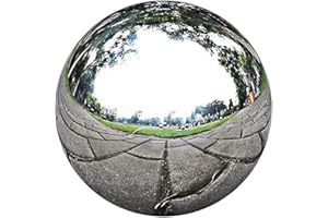 ‎PERFK perfk Edelstahl-Dekokugel 12-20cm - Spiegelnde Gartenkugel aus Metall - Hohlkugel für Teich & Beet - Wetterfeste Gartendeko - Polierte Oberfläche, 12 cm