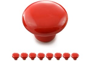 Möbelknöpfe 8er Set aus Porzellan/Keramik rot - Möbelgriff Türknauf Schrankgriff Schrankknopf Möbelknauf - Knauf & Griff in Vintage Shabby Landhaus Antik für Möbel Schublade Schrank by Ganzoo