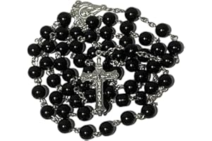 FLAFARY Rosary Beads, Rosary Beads Catholic for Men and Women Pack in Holy Cup Metal Gift Box, First Communion Rosary for Girls and boys, Rosary Necklace as Gifts for Mother, Grandmother, Elders.
