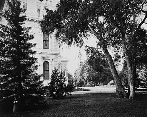 Thurlow Lodge - Lawn and House. From Barron Cluster. Black and white. - Fine Art Print on Fine Art Paper - PRINT ON Paper ONLY -NO FRAME - Image size is 27 x 22 inches Inch
