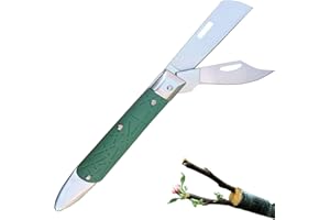 BAVOOTY Couteau de Greffage Pliant,Couteau Pliable Greffe D'élagage,Couteau Greffe Lame Double,Couteau à Greffer Pliable,Couteau de Jardinage de Greffage,pour Arbre Fruitier de Jardin Horticultural Knife