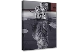 WALARKY Inspirational Wall Art Cat Mindset is Everything Entrepreneurship Positive Canvas Poster Print Artwork Painting Picture Motivational Entrepreneur Art Quotes Office Wall Decor Artwork 16''Wx24''H