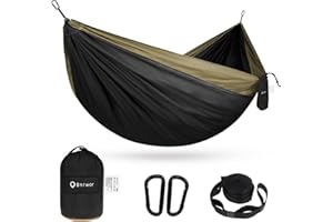 BTRWOR Hamac Ultra-léger de Voyage Camping | 300kg Capacité de charge, nylon à parachute à séchage rapide | 2 x Mousquetons de qualités, 2 x sangles de nylon Inclus | Pour jardin d'interieur/extérieur