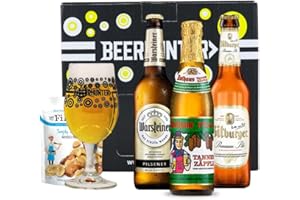 BEER HUNTER German Beer Gift Set with Glass – 3 x Premium German Beers & Beerhunter Drinking Glass | Authentic German Lager & Pilsner Gift Box