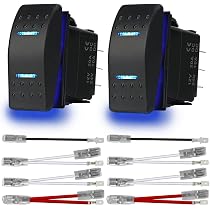 Momentan-Wippschalter 12V/20A & 24V/10A – DPDT, 7-polig, Rot/blau Beleuchtet, Wasserdicht, Für Boot & Wohnmobil