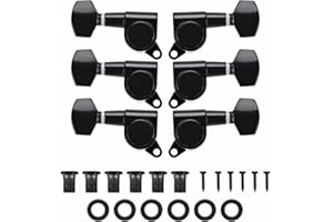 DILWE 3L3R Guitar Tuning Pegs, Black Enclosed Locking Tuners Zinc Alloy Square Machine Heads …