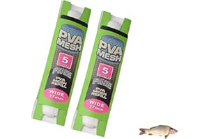 LUUMINGCM 2 Pack PVA Fishing Meshes Refill Carp Fishing Stockings PVA Carp Bait Nets for Fishing Bait (37mm * 5 m)