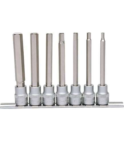 KS Tools Bit-Stecknuss-Satz 7-tlg. – Innensechskant 4-12mm, 3/8" Antrieb, Chrom Vanadium