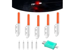 TobeBright LED Veilleuse Bâton Lumineux Pêche, Bâton Lumineux Accessoires de Pêche, Lumière Canne Peche pour la Pêche de Nuit, Pêche de Soir, Plein Air et Camping, Rouge, Paquet de 5