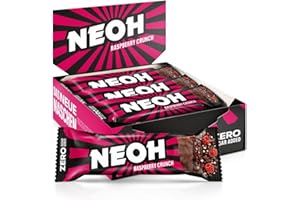 NEOH Zero Added Sugar Raspberry Crunch Bar | Keto-Friendly & Low Carb | 114 kcal & 1g Sugar | 6g Protein | The Healthy Alternative to Traditional Sweets | 12 Pack