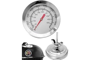 HOMETOOLS.EU® Thermomètre de cuisson analogique - Résistant à la température - Pour barbecue, grill, casseroles, faitouts, fumoir - De 10°C à 500°C