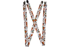 Buckle-Down Bretelle-Bugs Bunny Expressions/Carrots Black, Multicolore, Taglia Unica Uomo