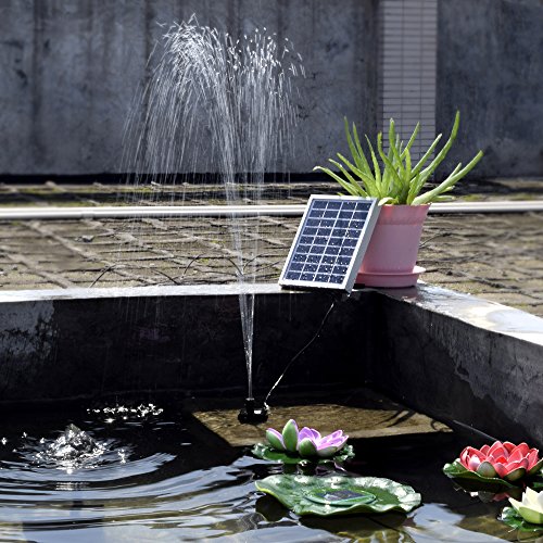 Solar Brunnen Solar Power Wasserpumpe Solar Panel Power Tauchpumpe Brunnen Teich Wasserpumpe Kit 55 cm Höhe für Garten Pflanzen Pool Teich 2 W - 2
