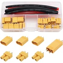YIXISI Câble T-Plug Vers Fiche Banane 4mm - 2 Pièces - 30cm 14AWG - Pour Chargeur RC, Hélicoptère, Batterie Lipo