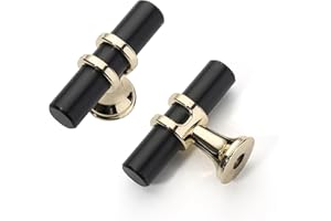 Coinkoly 10 pezzi Maniglie per Nero&Oro Mobili da Cucina maniglia per porta armadio maniglia per armadio da cucina maniglia per camera da letto maniglia per casa CK-EU0004