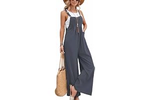GENERIC SaiDeng Damen Latzhose – Oversize Baggy Jumpsuit, Bequeme Trägerhose, Loose Fit Overall, Casual Sommerhose mit Trägern
