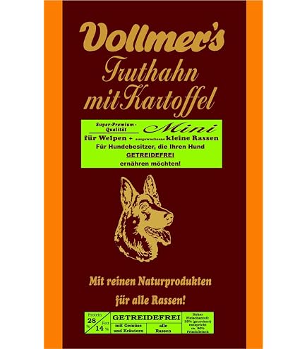 Vollmer's Hundefutter 2x15kg Verschiedene Sorten Truthahn mit Kartoffel :  Amazon.de: Haustier