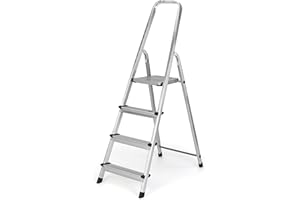 VIEIRA HOME Escabeau Aluminium 4 marches Pliables métalliques escabeaux Léger Domestique Cuisine multifonction - Fabriqué EN EU