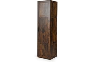 TANGZON Tall Kitchen Cupboard, 4-Tier Tall Storage Cabinet with Door & Anti-tipping Devices, Freestanding Wooden Sideboard Unit for Home Dining Living Room (Rustic Brown)