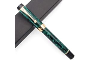 CZXWYST JINHAO Century 100 18KGP Golden Plated Resin Fountain Pen (Green, Medium Nib)