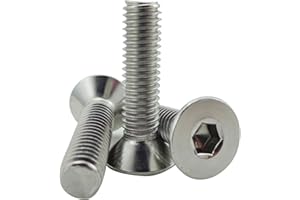 Fajoeda Countersunk Screws M6 x 25 mm with Hexagon Socket Screws, Pack of 20 Countersunk Screws M6 Stainless Steel Full Thread A2 -V2A Countersunk Screw Stainless Steel Screws