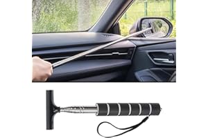 Garegce Car Side Mirror Squeegee Retractable, Extendable Car Wing Mirror Squeegee, Small Mini Telescopic for Glass Rainwater Mist(Black)