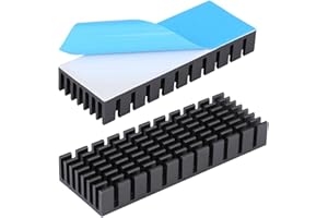 Awxlumv 2PCS Heat Sink 70x25x10mm / 2.8 x 1 x 0.4inch + Thermal Conductive Adhesive Tape Alumnum Heatsink 70mm Radiator Cooler Cooling Fins for Cooler Chip VGA RAM Electronics CPU Gpu Led
