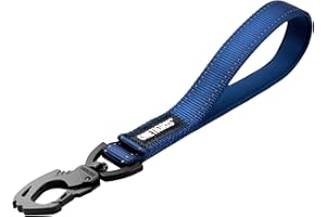 OneTigris Bolt Laisse Courte pour Chien 30cm, Laisse Courte avec Clip Métallique en Forme de Dent de Tigre et Rembourrage Souple, Laisse en Nylon Réfléchissant Convient pour Chiens de Taille Moyenne à