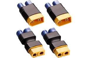 YIXISI 4 Pezzi EC3 a XT60 Spina Connettore Adattatore, Maschio EC3 a Femmina XT60 Adattatore Connettore e Maschio XT60 a Femmina EC3 Adattatore Connettore, per Batteria RC Drone LiPo
