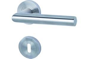 Alpertec 88024900C Solid 9-R Zimmertüren Drückergarnitur, Chrom/Edelstahl, 2 Stück