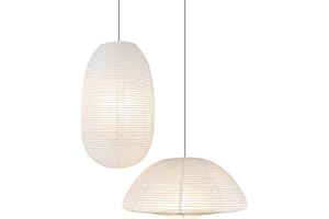 METHEDEECO abat jour papier blanc 2 pièces lampion papier 49CM Couvre - lustre minimaliste fait à la main pour la décoration de lustre dans le salon, la chambre à coucher, le couloir