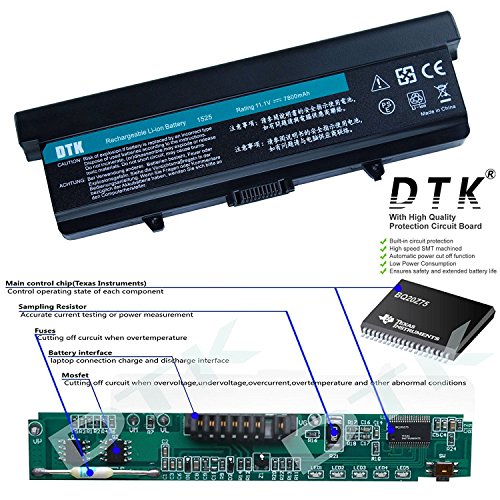 Dtk® Ultra Hochleistung Notebook Laptop Batterie Li-ion Akku für DELL Inspiron 1525 1526 1545 1546 VOSTRO 500 . K450N [ 9-cell 11.1V 6600mah / 73wh] Notebook battery - 2