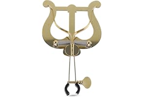 GEWA Marszowy uchwyt na nuty trąbka - Mosiądz - Duża lira - 2 przyciski - Z zaciskiem