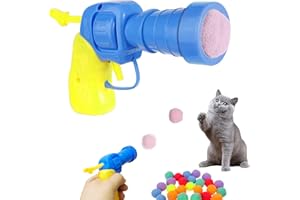 YOYIAG Interactive Cat Toy Balls: Cat Toy Launcher Fluffy Interactive Cat Kicker with 100pcs Soft Interactive Cat Balls, Colorful Plush Toy Balls for Cat for Training Playing Pet Supplies