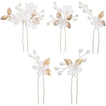 Haarnadeln Mit Blattgold & Kristallen – Brautschmuck, 8 Stück, Mit Perlen & Strass, Vintage Look