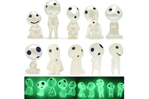 BESTZY Mononoké Princesse en Résine Lumineux Arbre Elfes 10 Accessoires de Jardin Féérique Différents qui Brillent Dans le Noir pour Les Décorations Intérieures et Extérieures de la Maison et du Jardin