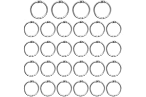 BCBF 30 Pcs Anneaux de Reliure Anneaux de Livre en Métal, 20mm Anneaux de Reliure de Livre Carte Anneau Binder Anneaux Porte Clés pour l'école