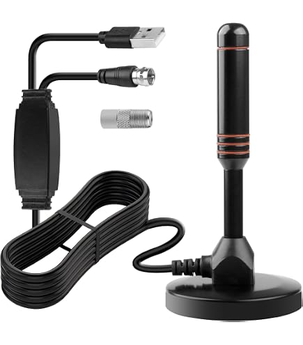 Antenne TV Intérieure Puissante 220 Km - Amplificateur Signal, 4K HDTV, Compatible TNT, FM, VHF UHF Antenne Tnt Intérieur Puissante