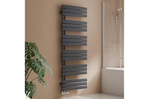 S'AFIELINA Radiatore Design per Bagno, radiatore scaldasalviette, Grigio Antracite, Pannello Piatto, Attacco Laterale, 1599x600mm, radiatore per Bagno, asciugatore per Asciugamani, 1005 Watt